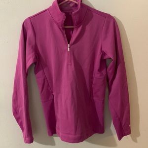 Women’s pink Therma-Fit Nike Golf half zip up partial fleece pullover